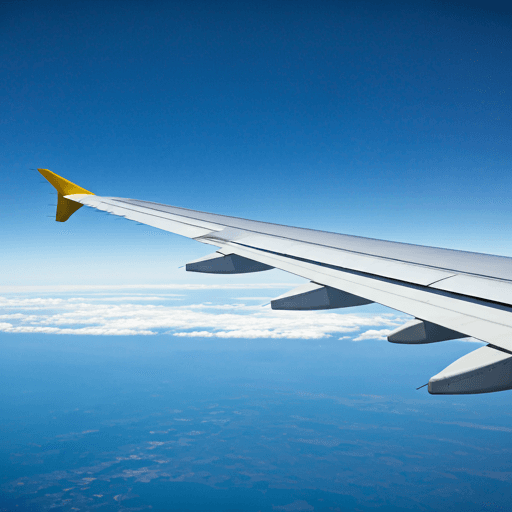 Aircraft wing above clouds